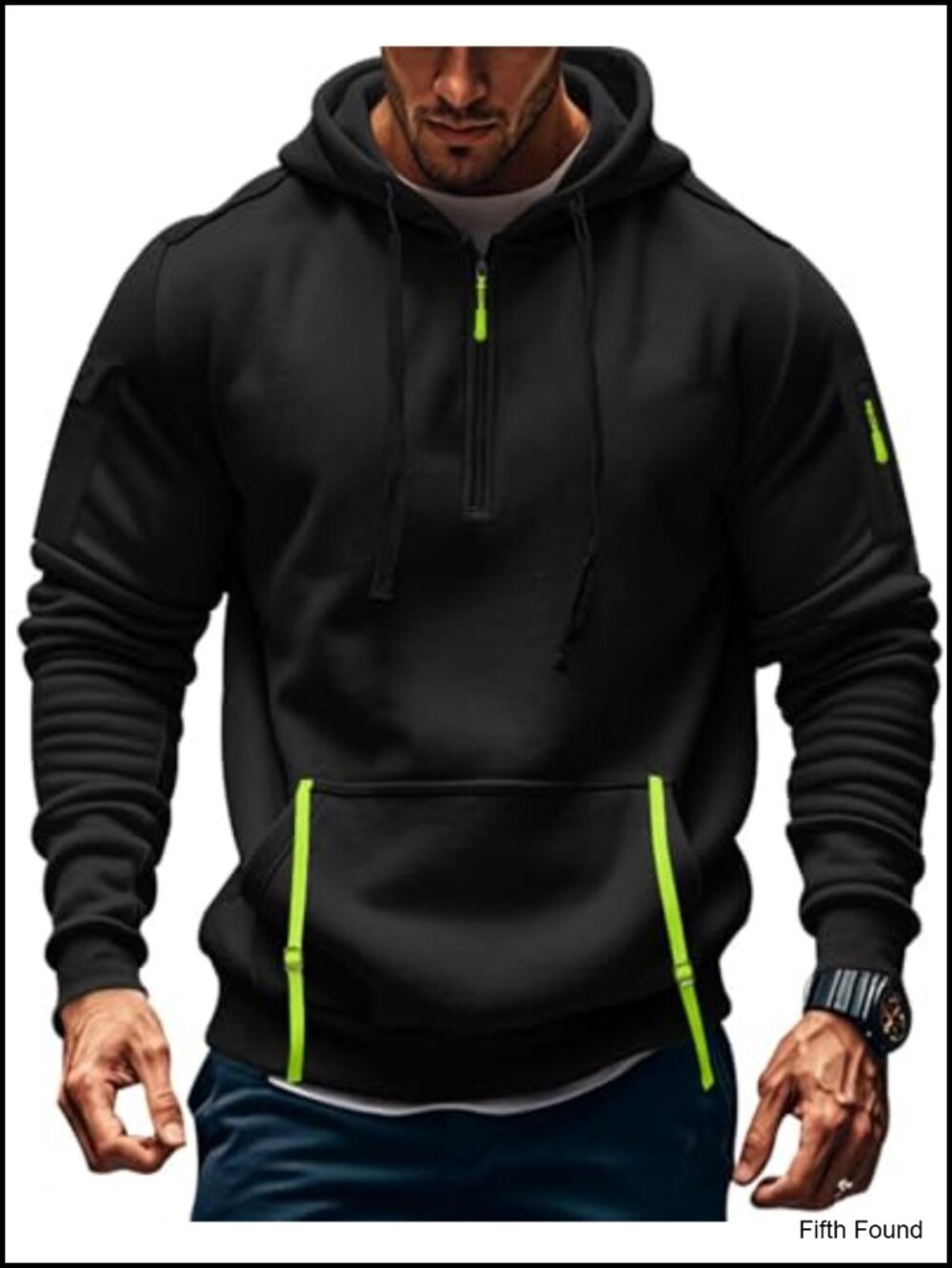 Men's Tactical Quarter Zip Hoodie with Pockets
